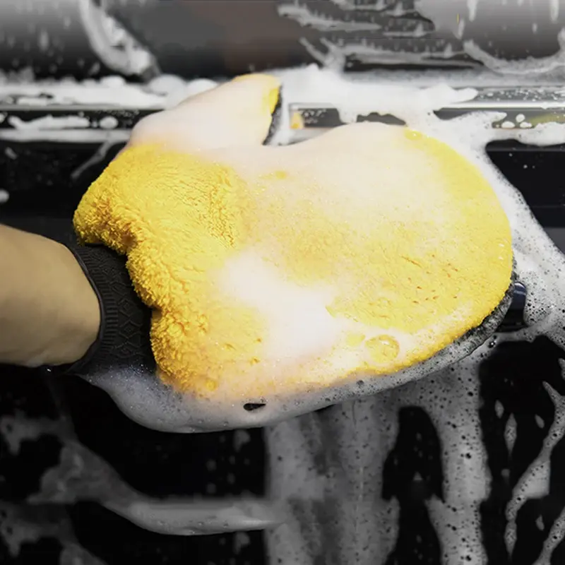 Thumbnail: Car Cleaning Gloves Towel Soft Microfiber Chenille Water Absorption Car Body Was