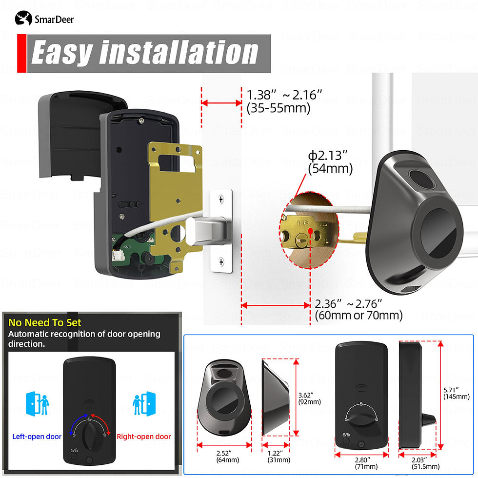 Thumbnail: SmarDeer Electronic Door Lock for Tuya Smart Lock Keyless entry Digital Door Loc