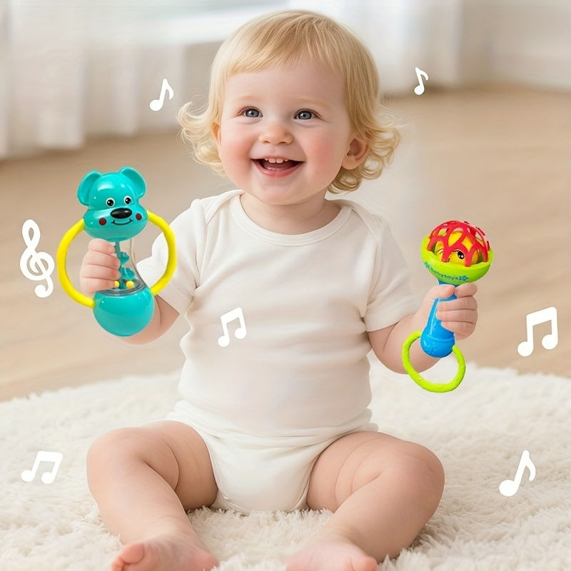 Thumbnail: Baby Rattles Toys 0 -12 Months Newborn Sensory Grasp Toys Hand Bell Activity Gam