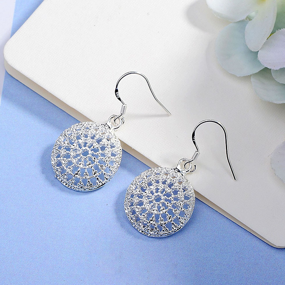 Thumbnail: Charms 925 Sterling Silver Pretty Round shape earrings for Women fashion wedding