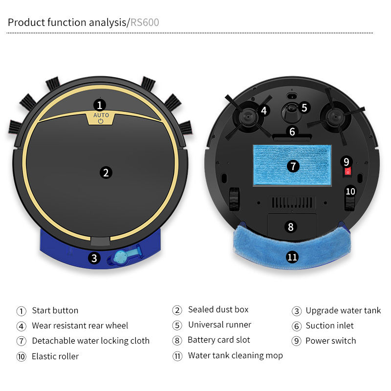 Thumbnail: Vacuum Cleaner Robot Smart 2800PA Remote Control Wireless Auto Cleaning Machine