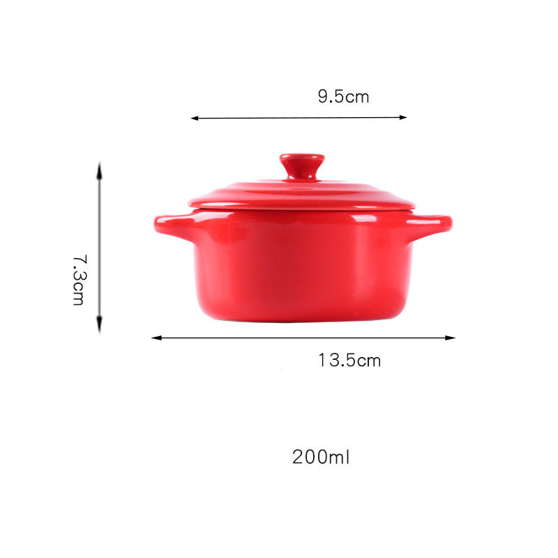 Thumbnail: Hot Mini Ceramic Soup Stock Pot With Cover Kids Children Stew Egg Bowl Lid Sauce
