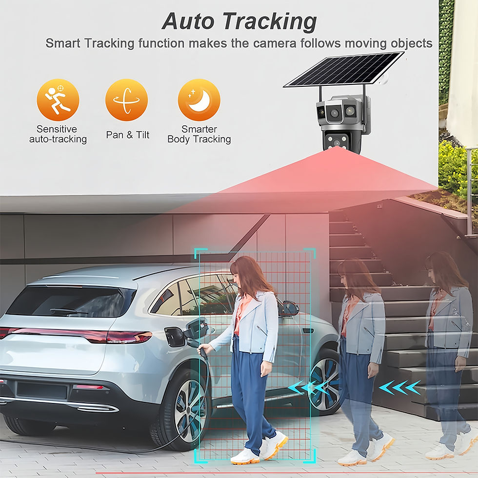 Thumbnail: 4G Solar Camera WIFI Wireless CCTV HD 12MP 6K Dual Lens Triple PTZ Auto Tracking