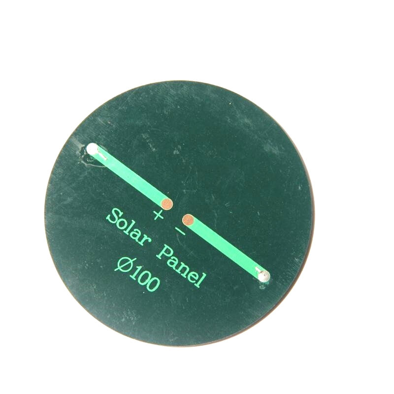 Thumbnail: 2W 6V Solar Panel Round Diameter 100MM Polycrystalline  Solar Charger For 3.7V-5