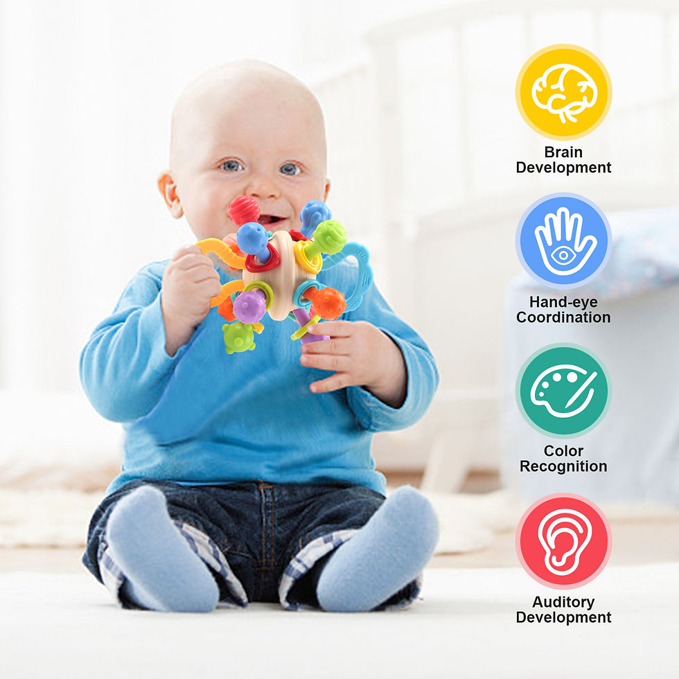 Thumbnail: Baby Toy Manhattan Round Ball Soft Silicone Hand Grab Ball Rattle Infantil Chewa
