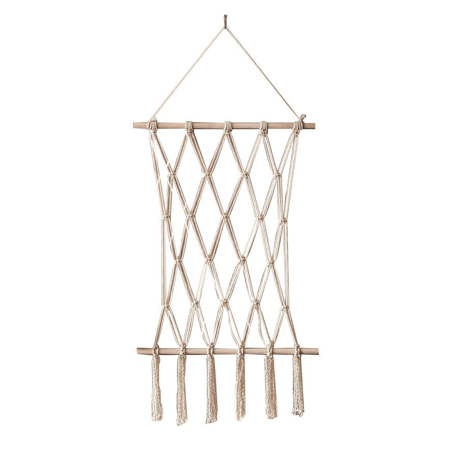 Thumbnail: Nordic Style Wall Tapestry Hand Woven Home Decor with Tassels Photo Background L