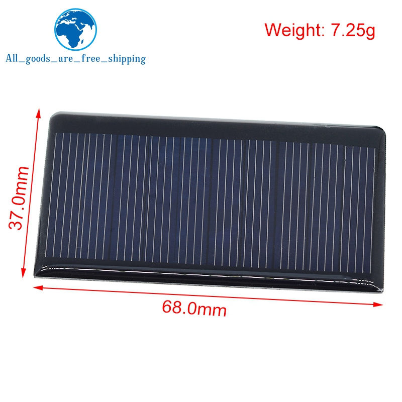 Thumbnail: 5.5V 50mA Solar Panels Polycrystalline 68x37mm Mini Sunpower Solar Cells DIY Pho