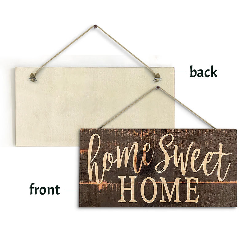 Thumbnail: Rustic Home Sweet Wall Hanging Decor Wood Art Plaques Sign Door Sign for Home Li