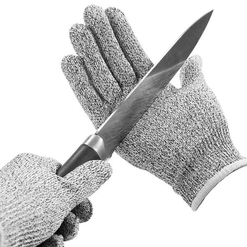Thumbnail: HPPE Level 5 Safety Cut-Resistant Gloves Anti Cut Proof Grey Anti-Cut Level Work