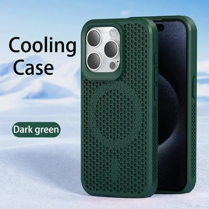 Thumbnail: Cooling Heat Dissipation Phone Case For iPhone 17 16 15 14 13 12 11 Pro Max Plus