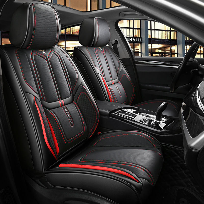 Luxury Universal Leather Linen Auto Car Seat Cover Full Seat Cover Cushion Car A