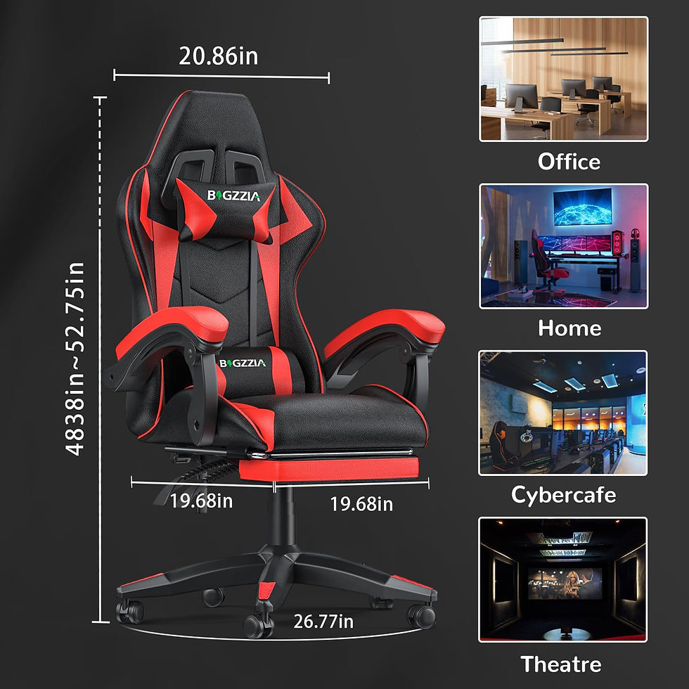 Thumbnail: Gaming Chair with Footrest Gamer Chairs Ergonomic with Lumbar Cushion Headrest G