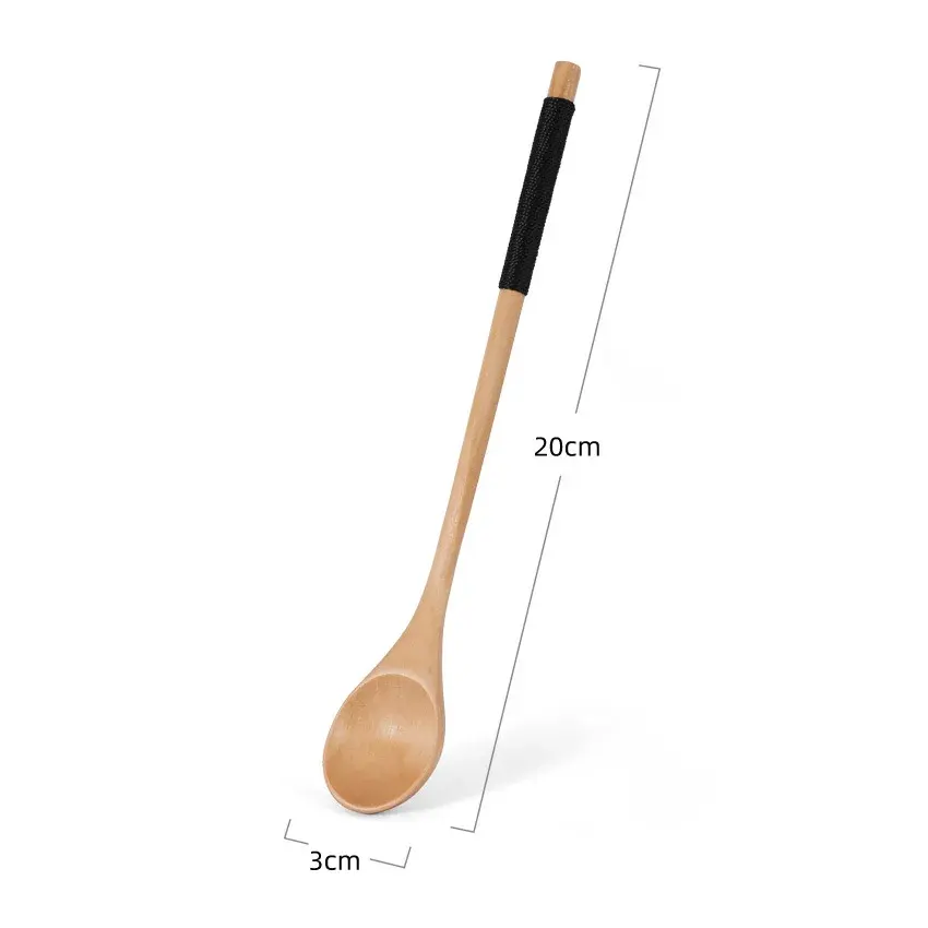 Thumbnail: Wooden Tea Spoon Long Coffee Spoons Small Teaspoon Set Wood Honey Dessert Spoon