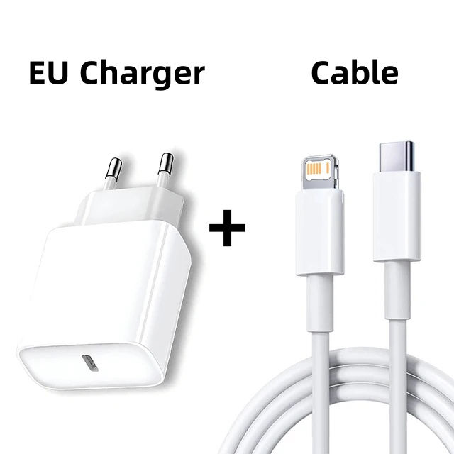 Thumbnail: PD 20W Fast Charger For iPhone 14 13 12 11 Pro Max Mini 7 8 Plus XR Type C Cable