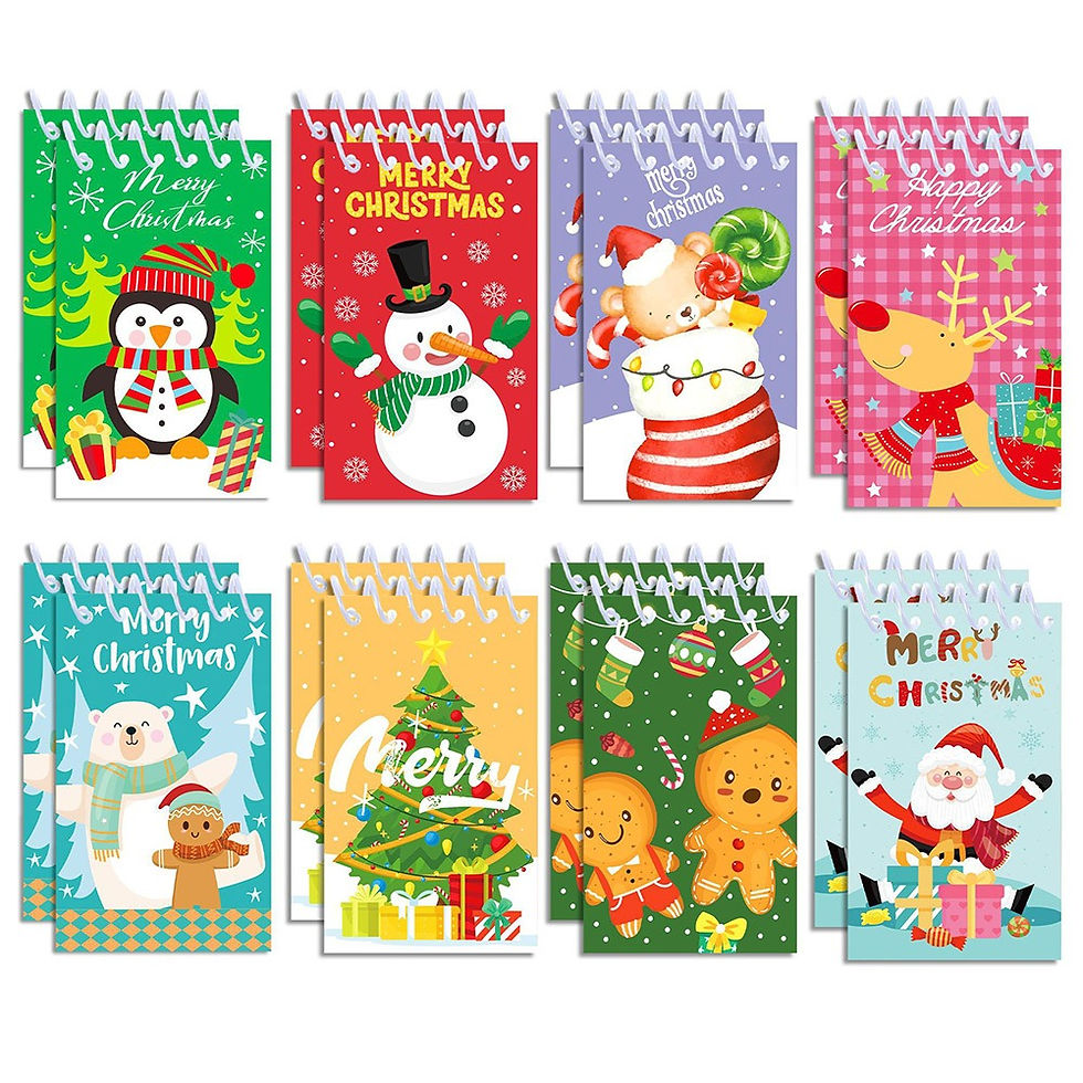 Thumbnail: New 8PCS/Set Christmas Notebook Xmas Notepads Portable Vertical Flip Loose leaf