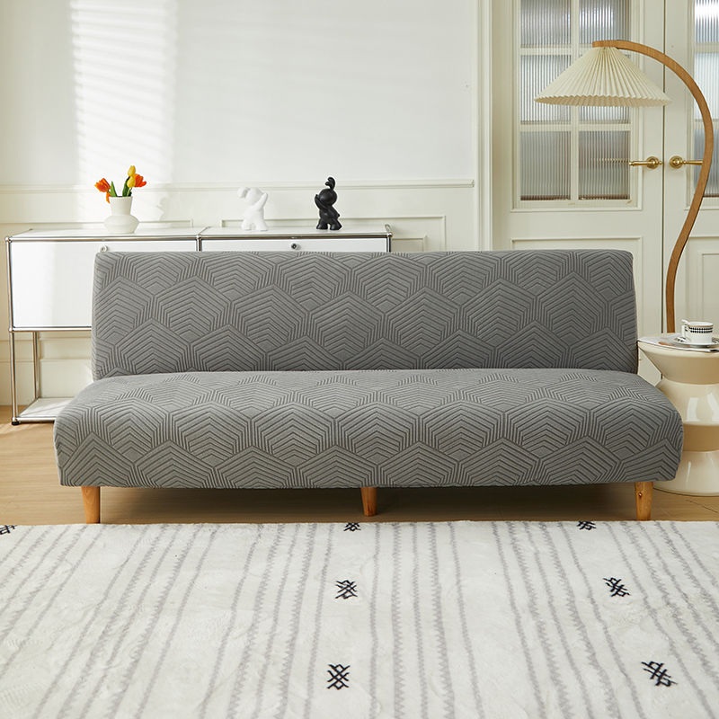 Thumbnail: Four seasons universal new solid color elastic armless sofa bed cover foldable t
