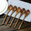 Thumbnail: 5 Pieces Wooden Spoon Soup Spoon and Fork Tableware Natural Ellipse Ladle Spoon 