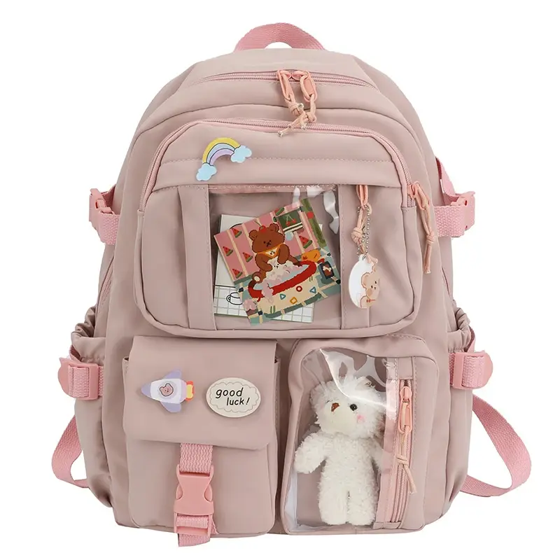 Thumbnail: Canvas Schoolbags For Teenage Girls Boys Study Book Backpack Women Laptop Rucksa