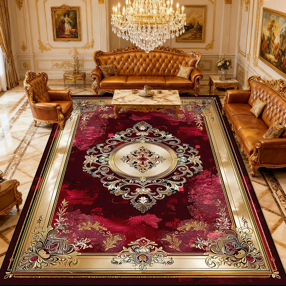 Thumbnail: European Red Rugs Living Room Home Decoration Luxury Bedroom Carpet Washable Fol