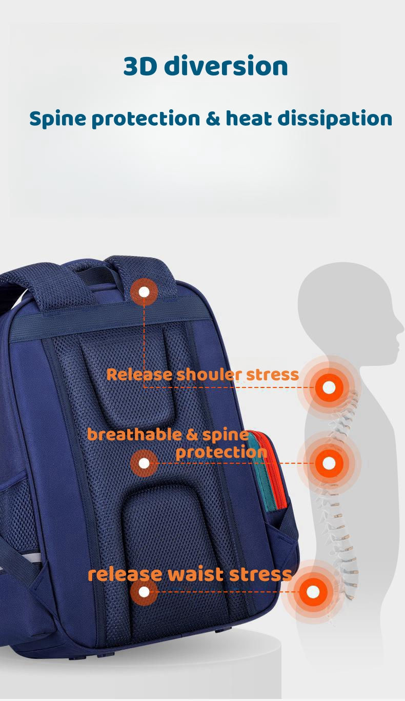 Thumbnail: School Bag Backpacks For School Children Large Capacity Waterproof Multi Pockets