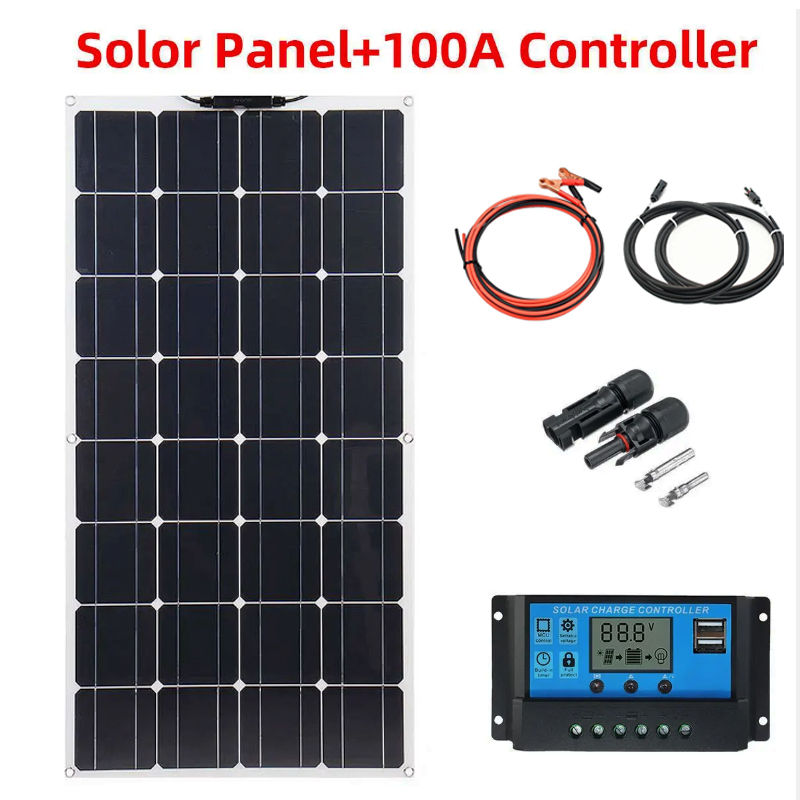 Thumbnail: 2000W solar panel, 18V flexible solar panel, efficient portable power supply, em