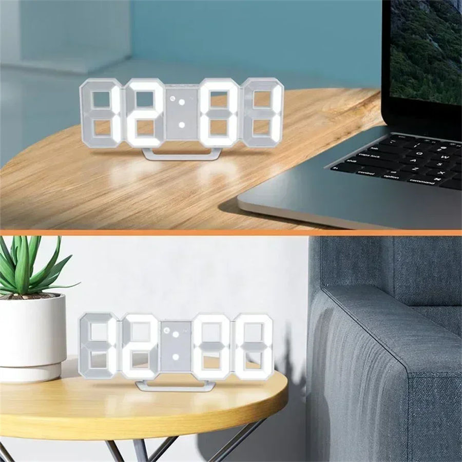 Thumbnail: Digital Wall Clock Desk Watches Electronic Alarm Modern Home Decoration for Bedr