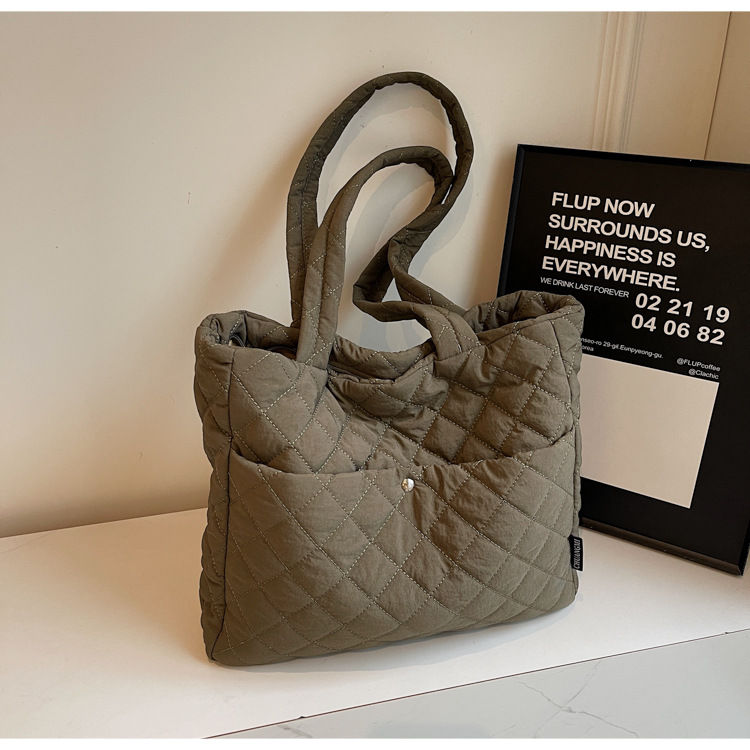 Thumbnail: Casual Large Capacity Women's Book Tote Bag Fashion Rhombus Commuter Ladies Shou
