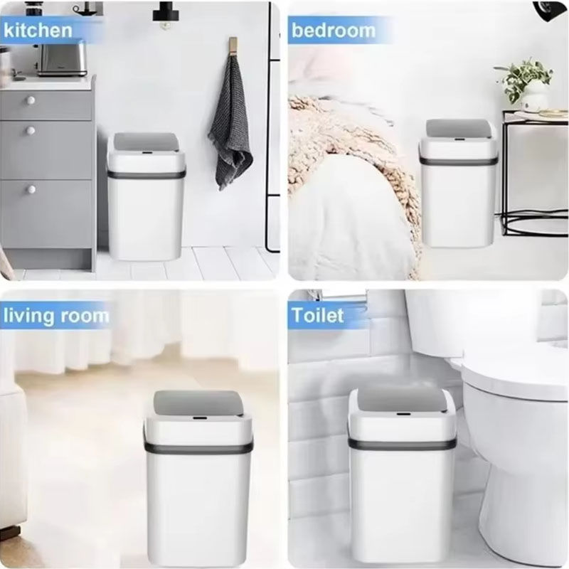 Thumbnail: 13L Smart trash can household toilet with cover room creative bathroom automa
