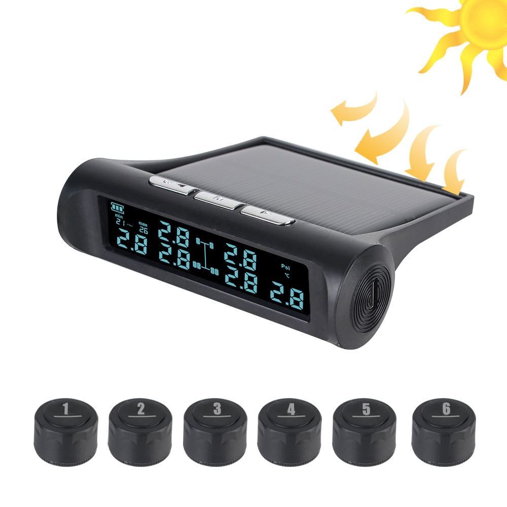 Solar Power 6 Sensors TMPS Truck Tire Pressure Monitoring System Autotruck Tyre