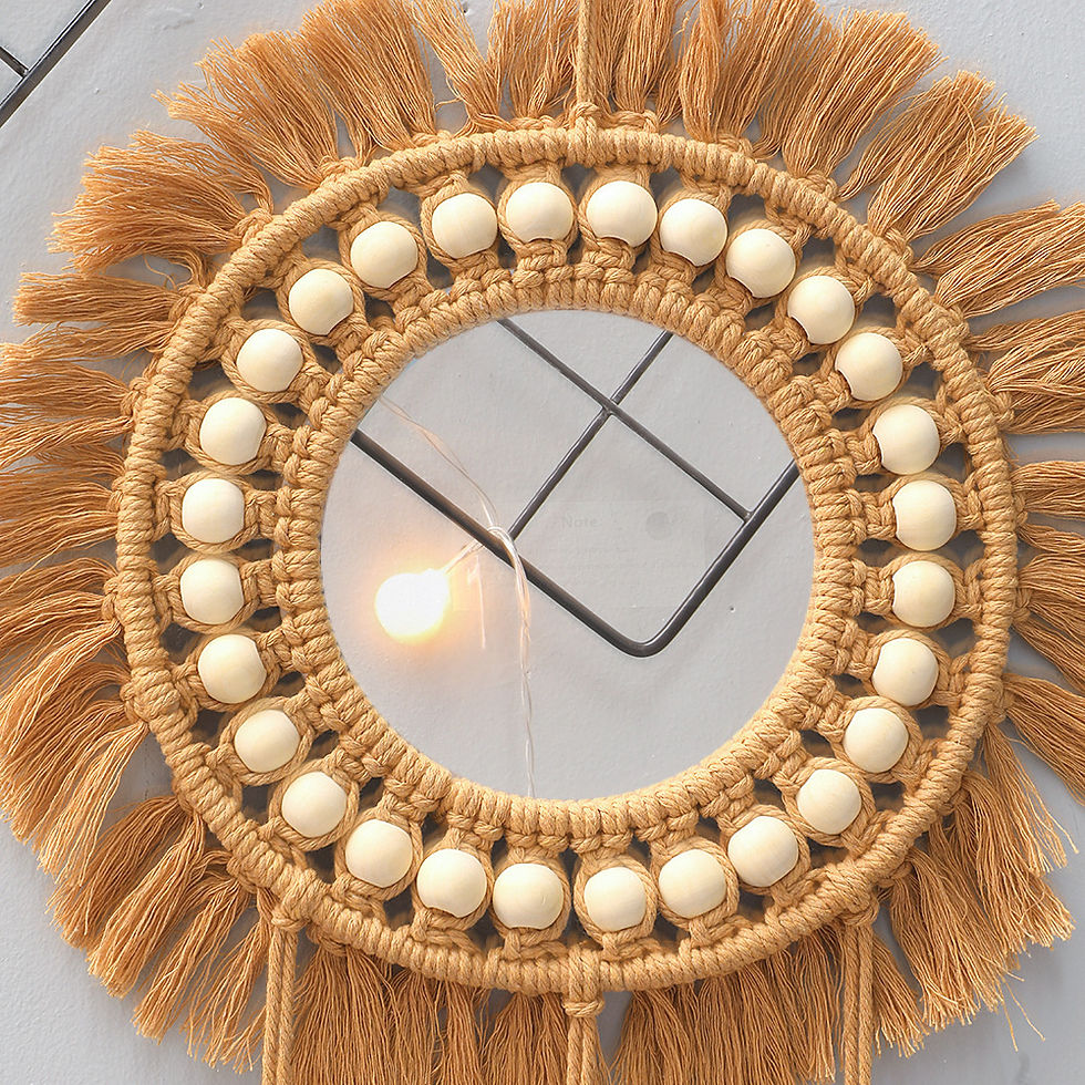Thumbnail: Round Wall Mirrors Room Decor Hand Woven Decorative Mirror Wall Hanging Mirror f