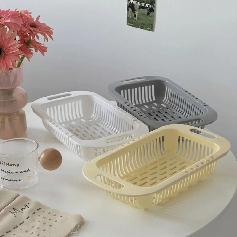 Thumbnail: Kitchen Fruit Pot Storage Rack Drainer Basket Dish Rack Sink Telescopic Sink Sto