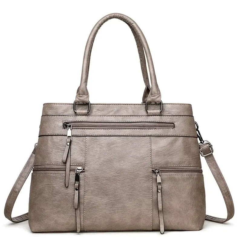 Thumbnail: Elegant Handbags For Women High Quality Pu Leather Top-Handle Bags Purse Ladies