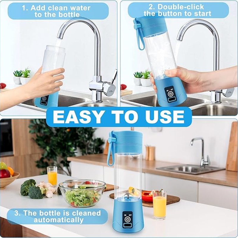 Thumbnail: Portable Blender Fruit Juicer USB Rechargeable Stainless Steel Blade Can Make Mi