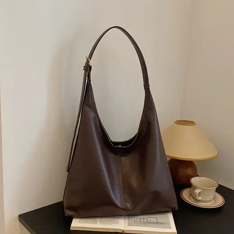 Thumbnail: Women’s New Retro Tote Bag – Large Minimalist Shoulder Bag, Simple Design, H