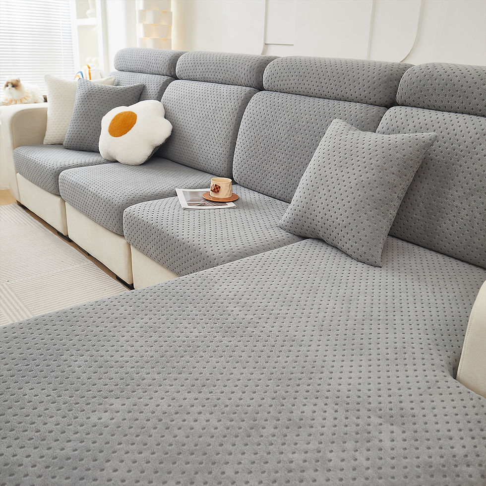 Thumbnail: Polar Fleece Plain Cushion Cover Elastic Sofa Cover Simple Jacquard Dress up Liv