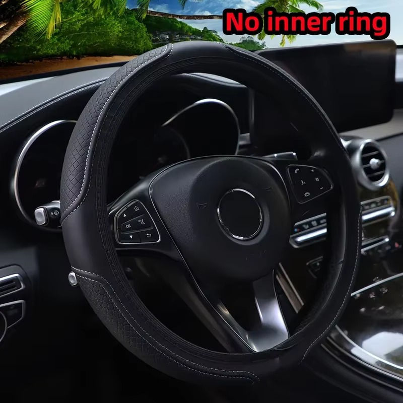 Thumbnail: 14.5–15 Inch Artificial Leather Steering Wheel Cover