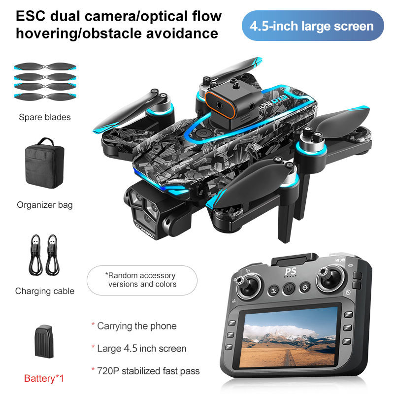 Thumbnail: D13 Drone 4K HD with 4.5 Screen Remote & Brushless Motor, Obstacle Avoidance Opt