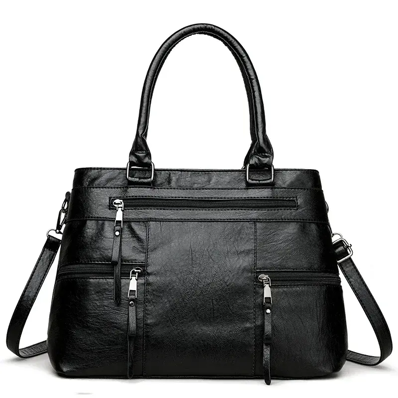Thumbnail: Elegant Handbags For Women High Quality Pu Leather Top-Handle Bags Purse Ladies