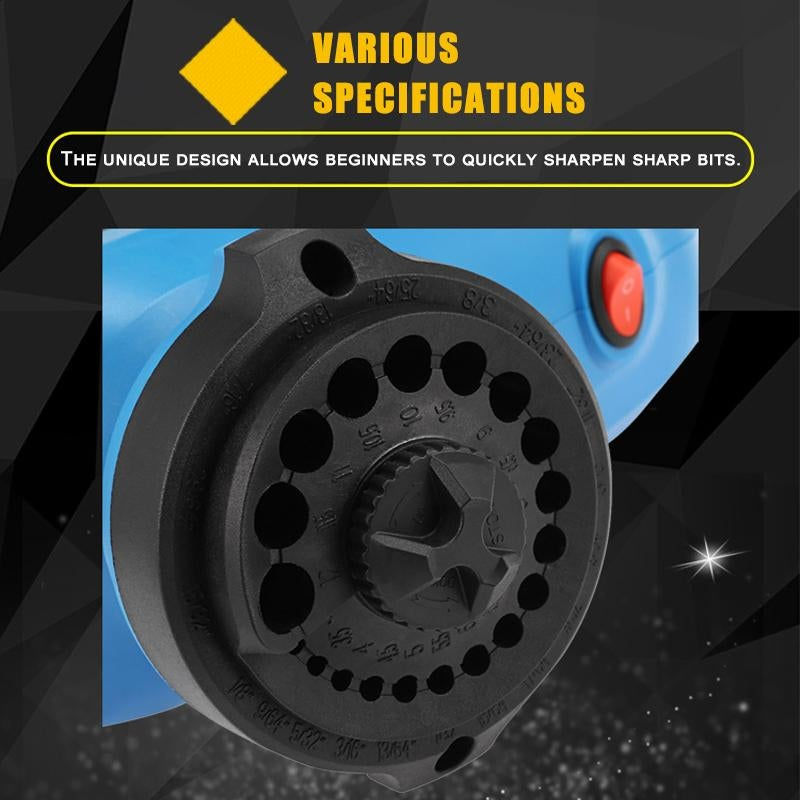 Thumbnail: Power Drill Bit Sharpener for Twist Bits 3 to12 mm 19 Drinding Holes Drill Bit S