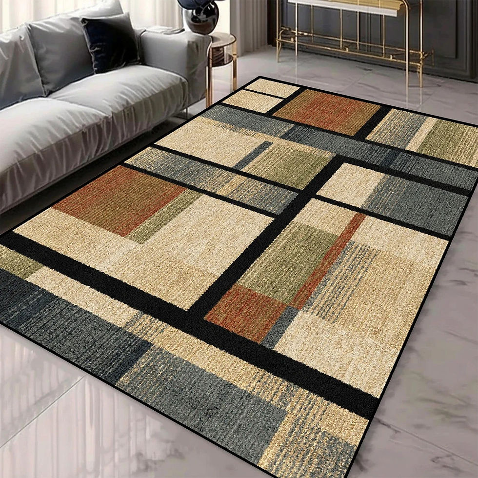 Thumbnail: Geometric Pattern 3D Area Rugs for Living Room and bedroom decor Washable Carpet