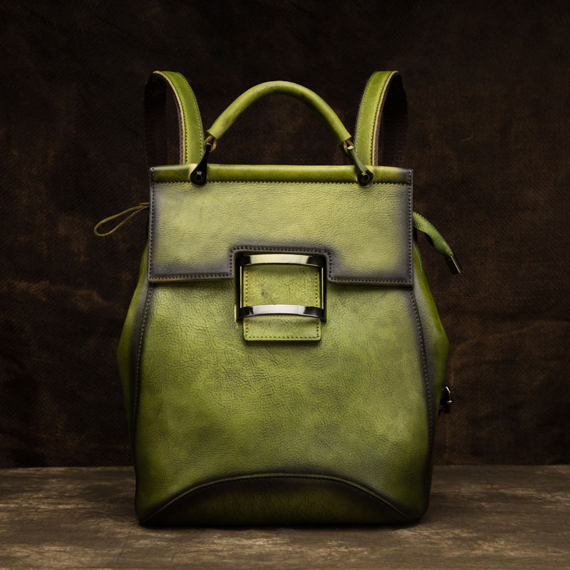 Thumbnail: Women's Bag High Quality Vintage Backpack For Women Luxury Genuine Leather Backp