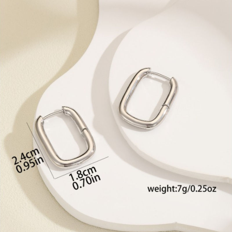 Thumbnail: Plain Fashionable And Popular Earrings Electroplated Gold And Silver, The Best G
