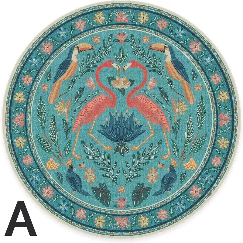 Thumbnail: Round Living Room Carpet Animal Jungle Retro Print Bedroom Rugs Stylish Large Ar