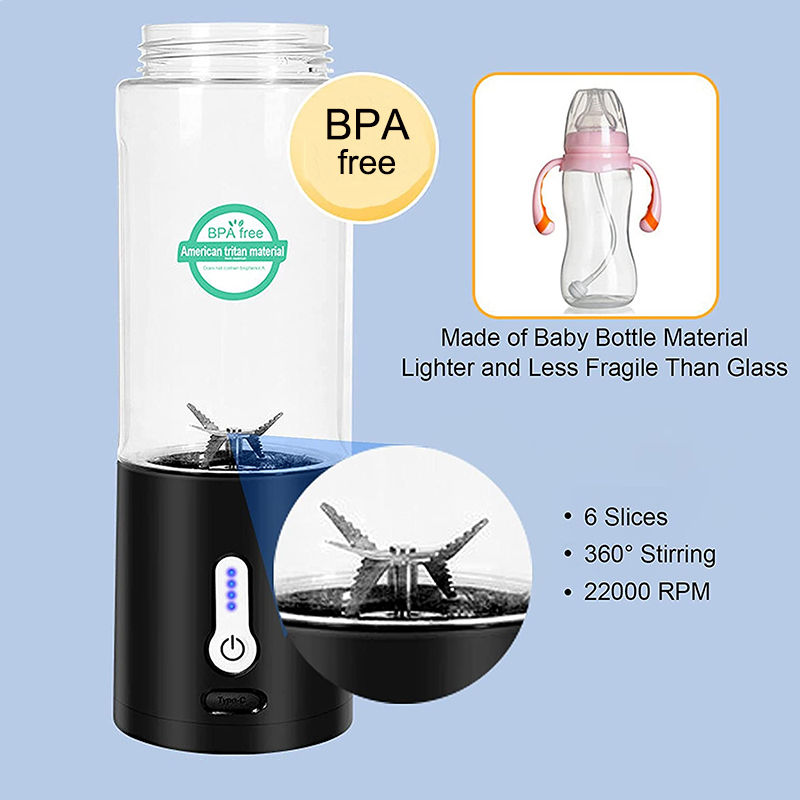 Thumbnail: 530ML Powerful Portable Blender for Smoothies Shakes USB Rechargeable Food Proce