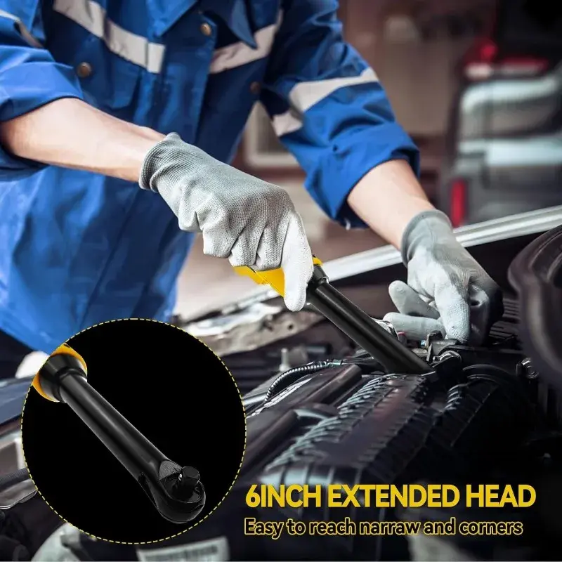 Thumbnail: Cordless Ratchet Wrench Upgraded Extended Head Removal Screw Nut 220N.m 3/8" Ele