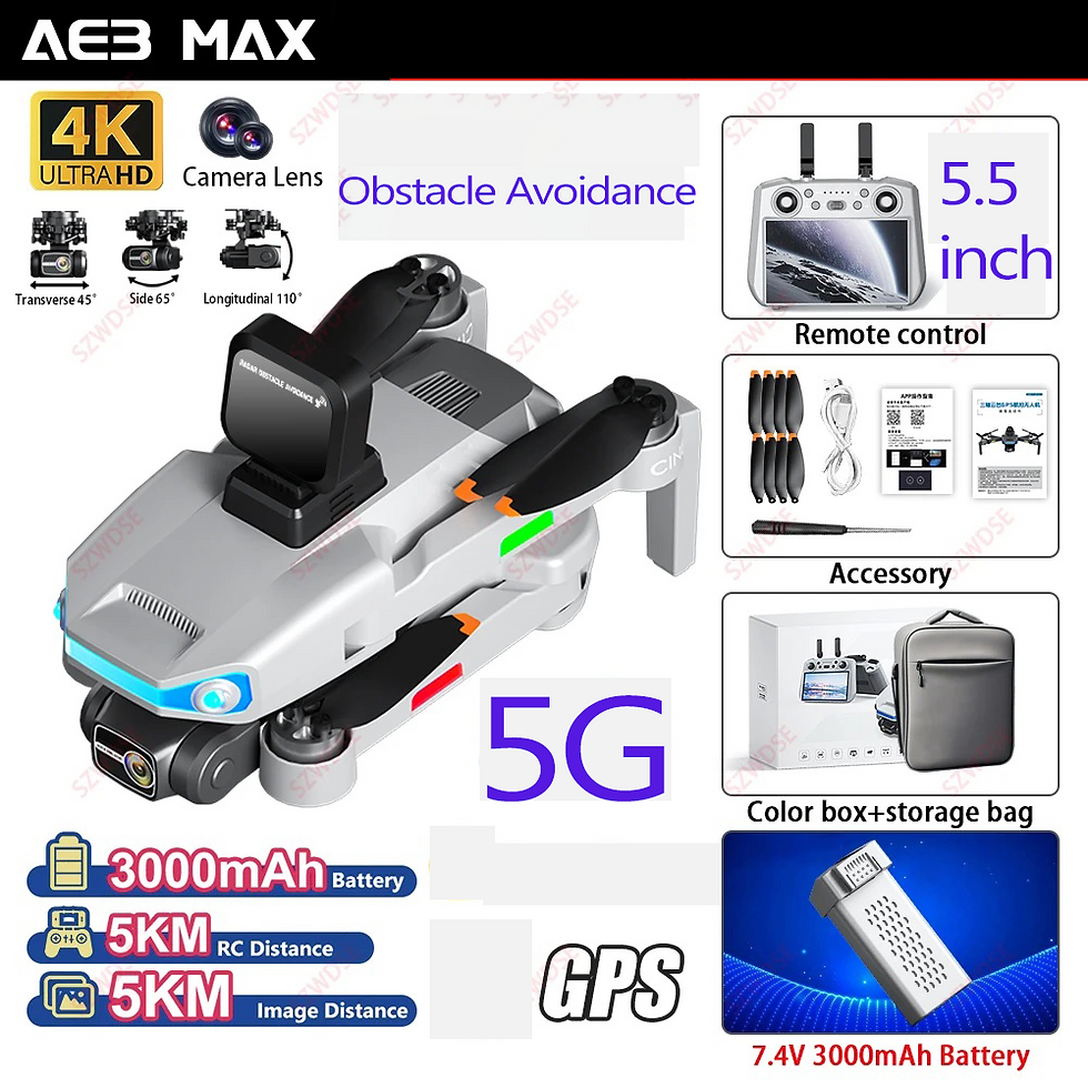 Thumbnail: Drone professionnel AE3 Pro Max avec écran 360 ° Évitement d'obstacles sans b