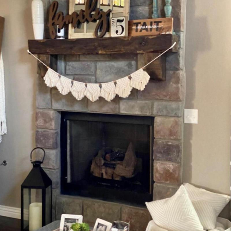 Thumbnail: Woven Macrame Wall Hanging Boho Tassel Tapestry Christmas Wall Decor Banner Home