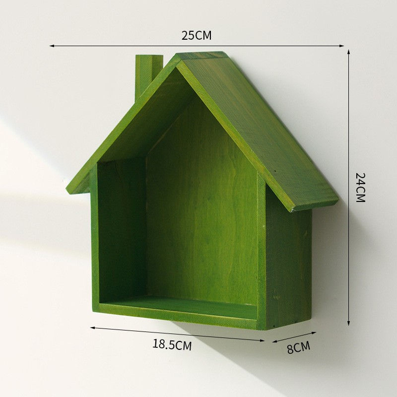 Thumbnail: Wooden Small House Shelf Retro Nostalgia Home Wall Porch Decorations Wall-mounte