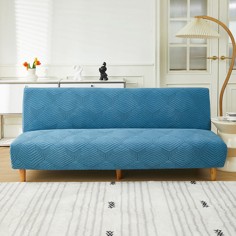 Thumbnail: Four seasons universal new solid color elastic armless sofa bed cover foldable t