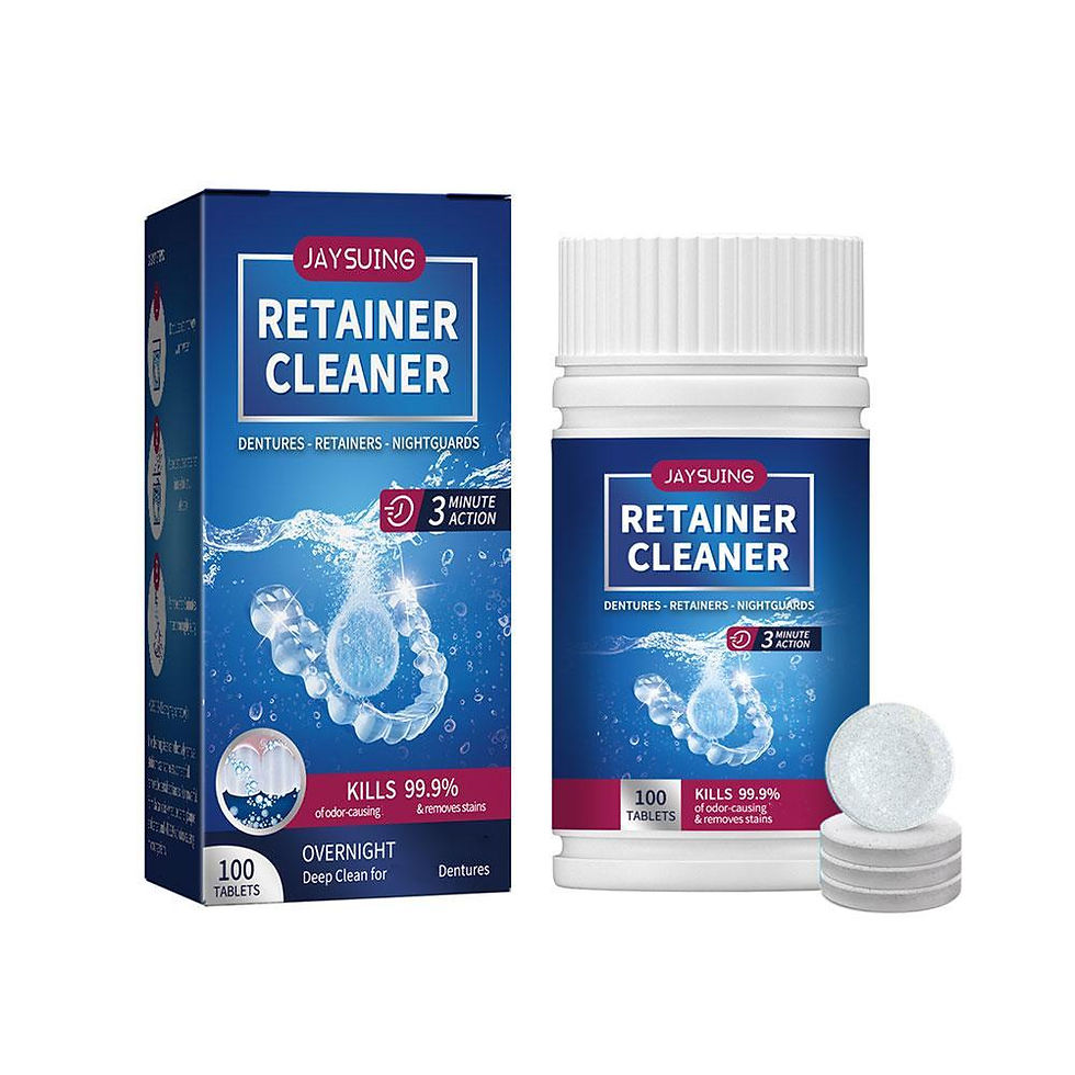 Thumbnail: Denture Cleansing Tablets 100 Tabs Whitening Remove Stains Bad Odors Oral Care F